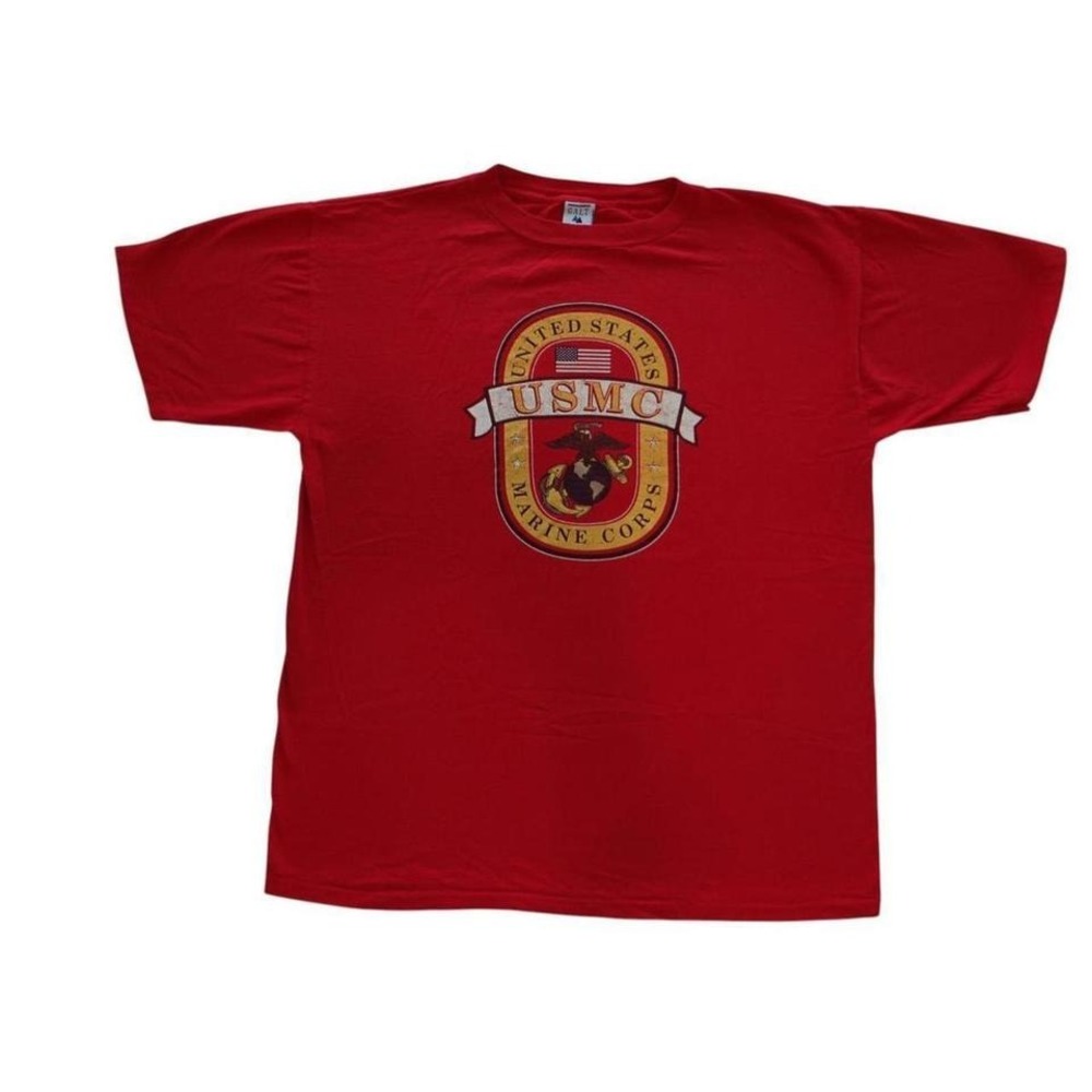 Vintage USMC United States Marine Corps Red T-Shirt Mens Large Made in USA